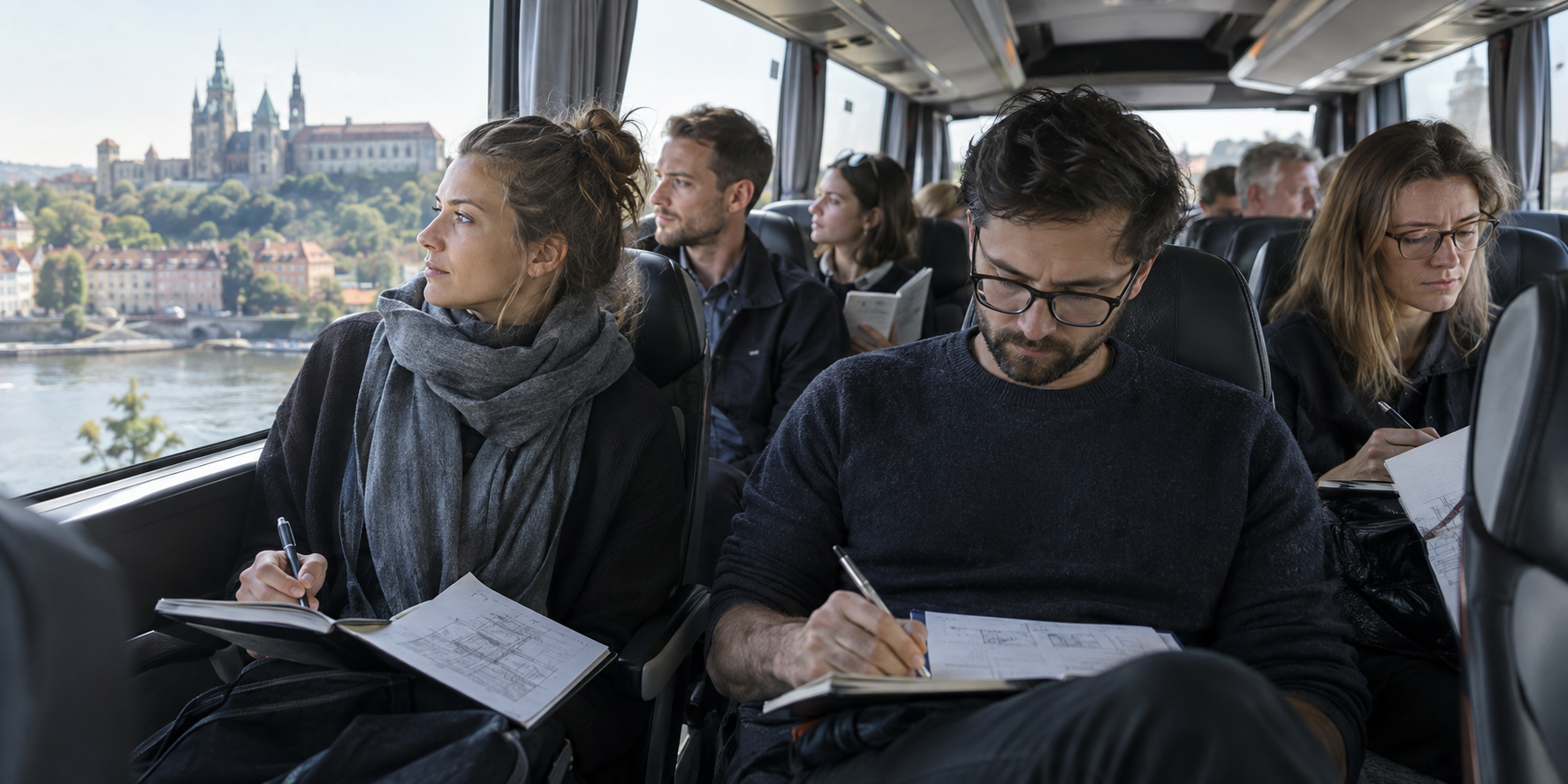 Ilustracja do artykułu: Objazd realizacji architektonicznych: transport z czasem na notatki