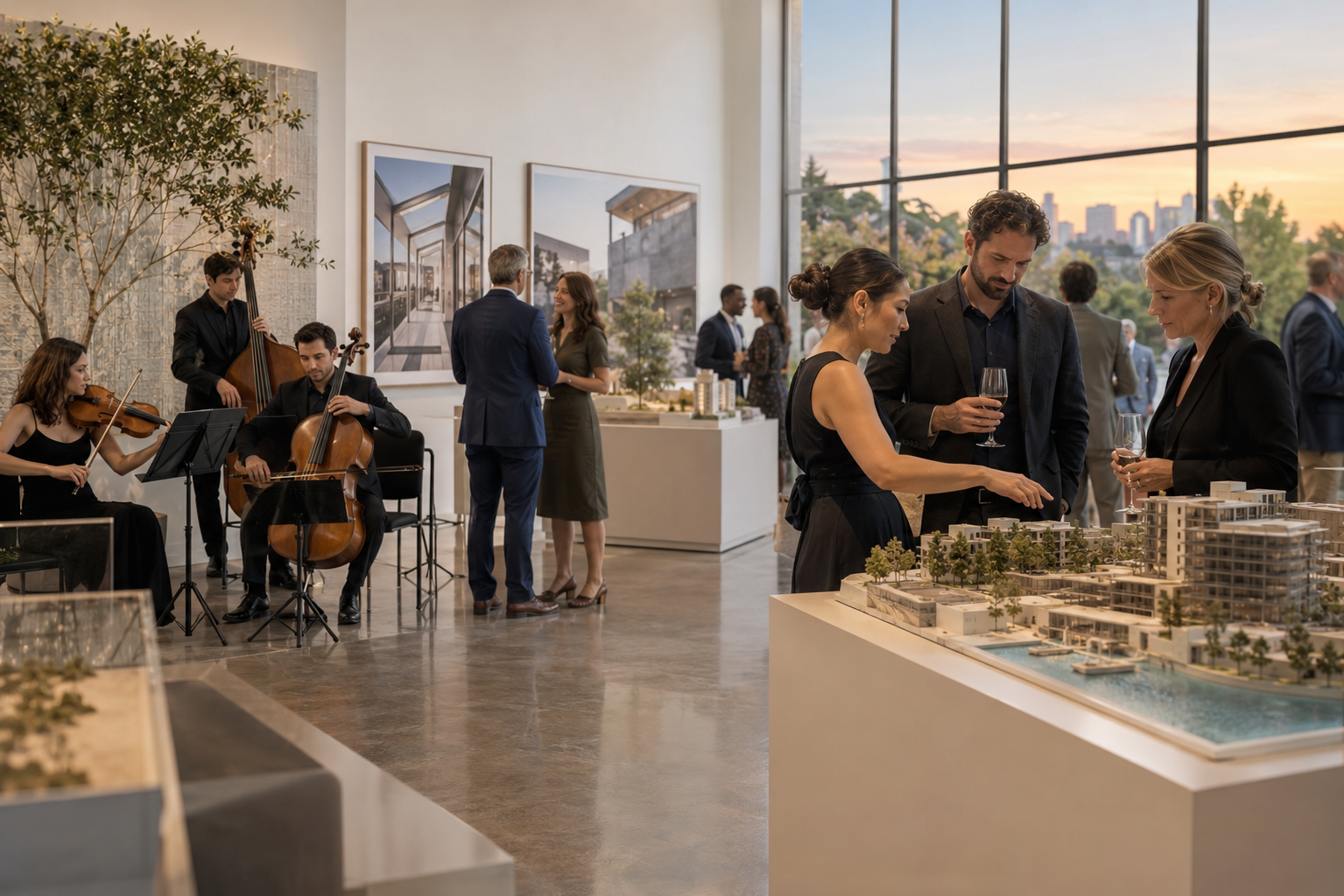 Ilustracyjne spotkanie w galerii architektury